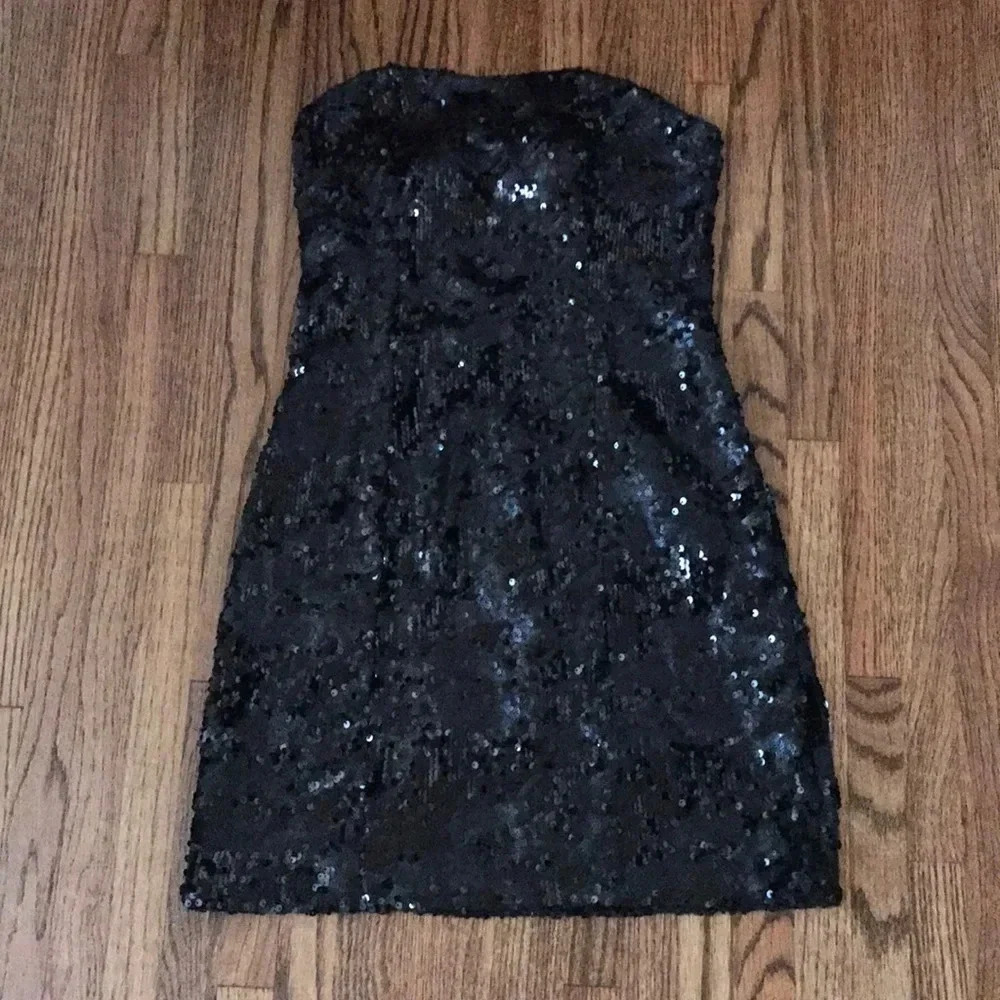 GUESS Black Sequin Cocktail Dress Party Size 4